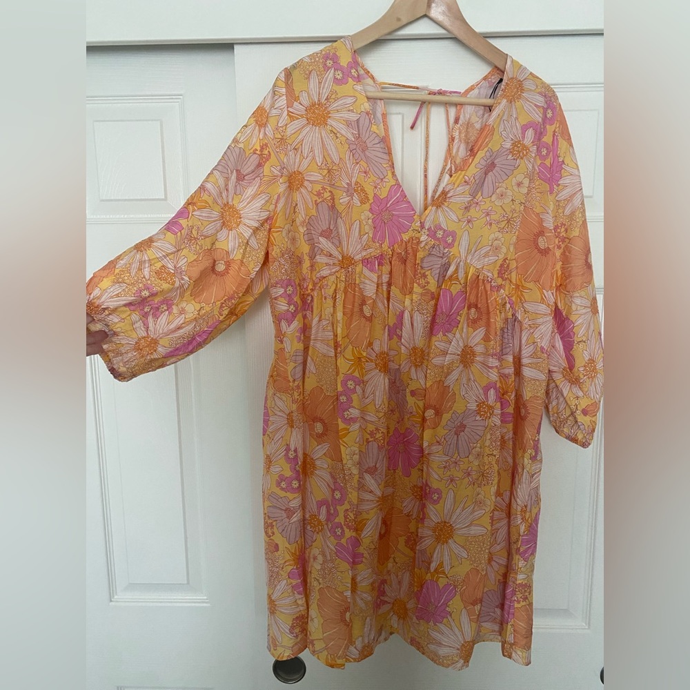 H&M silky floral swimsuit cover dress size L